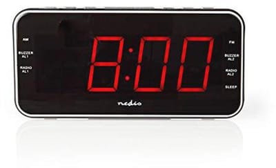 Digitale Radiowecker met LED-scherm - Tijdprojectie - AM/FM - Snooze en Slaaptimer - 2 Alarmen - Zwart