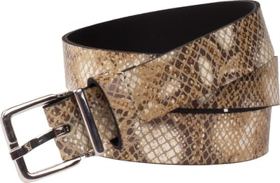 Legend Dames - Leren riem - Taupe - Slangenprint - 80cm