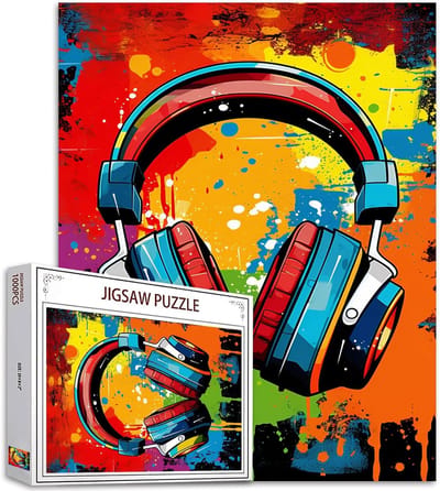 Legpuzzel 1000 Stukjes - Muziek Kunst Puzzel - Ontspannende Activiteit - Gedetailleerd Graffiti Ontwerp - 70 x 50 cm - Kleurrijk