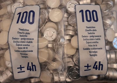 THEELICHTEN 100 WAXINELICHTJES - SET VAN 2 - 4 BRANDUREN - 200 STUKS