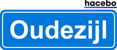 Hacebo - Plaatsnaam Sticker - 29x10 CM - Oudezijl sticker - Verkeersborden sticker - grappige cadeaus - Oudezijl
