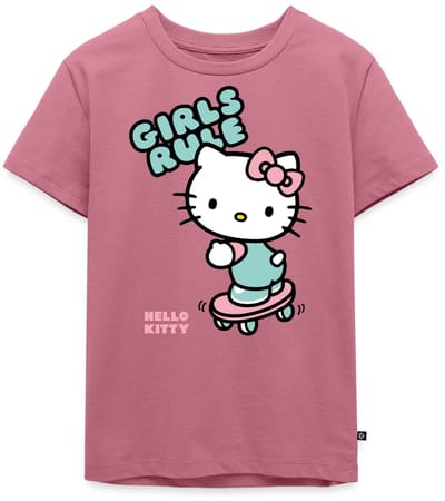 Hello Kitty Op Een Skateboard Met Girls Rules Premium T Shirt Kinderen