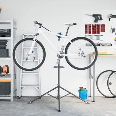 vidaXL - Fietsreparatiestandaard - inklapbaar - 108-188 - cm - blauw - staal