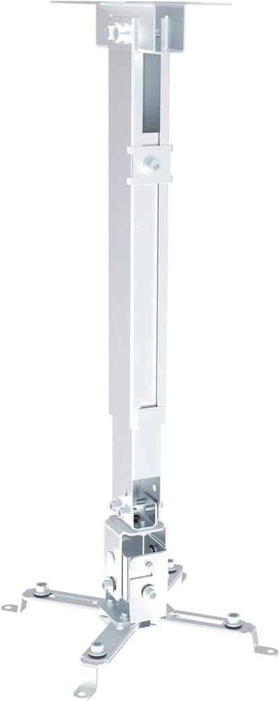 Projector Beugel - Plafondsteun Muurbeugel - Home Cinema - Traploos Verstelbaar - 65 cm - Wit