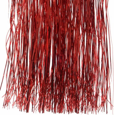 Decoris kerstboom folie slieren - 1x zakje - tinsel - rood - 40 x 50 cm - kerstboomversiering