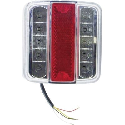 Berger & Schröter Aanhangerachterlicht Knipperlicht, Remlicht, Achterlicht, Kentekenverlichting Rechts 12 V Rood, Zilver Helder glas
