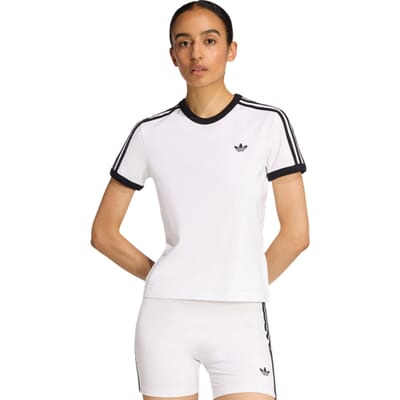 Adidas Slim T-shirts Dames - Wit - Maat XS (30-32) - Katoen Jersey