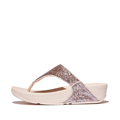 FitFlop Lulu Multi-Tonal Glitter Toe-Post Sandals Vrouwen - Nude Rose Mix