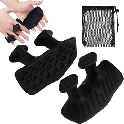 Siliconen Handbeschermers met Opbergzak, Dubbele Grip voor Gewichtheffen, Fitness en Pull-ups, Antislip Rubber Handvatten voor Mannen en Vrouwen
