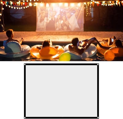Vouwbaar 16:9 Projectiescherm van 60 tot 120 Inch - Draagbaar Wit Buiten Projector Scherm voor Thuisbioscoop en Presentaties