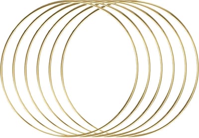 Metalen ringen knutselen - Kransringen macramé - Decoraties maken - Stevig metaal duurzaam - 6 stuks 30 cm - Goudkleurig