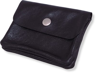 Bijoutheek Portemonnee Leer Italiaans Metallic Zwart