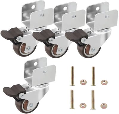 Dailygoody - U-type meubelwielen - Vervoerswielen met rem - Diameter