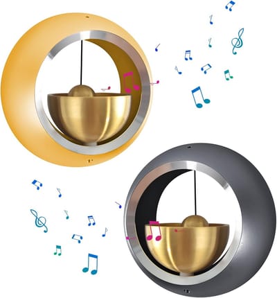 Deur Chime - Winkelbel - Entree Melder - Dubbele Bevestiging - 7x7x4 cm - Goud grijs