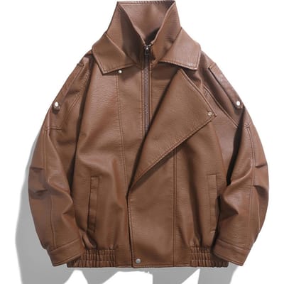 Nieuwe Twee-sterren Vliegjack Heren Lente en Herfst Top Leren Jas Werkkleding en Veel Casual XXL bruin