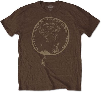 Neil Young - Tour '76 Seal Heren T-shirt - S - Bruin
