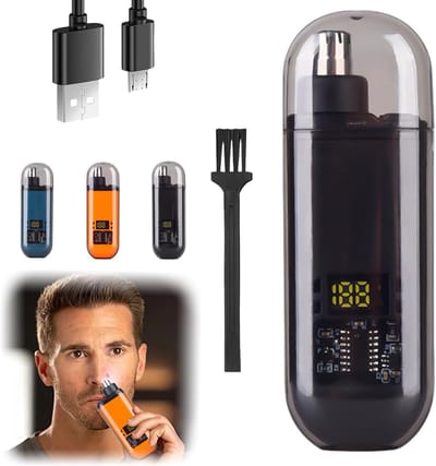 Precisie neustrimmer - Neustrimmer Basic - Wenkbrauw en Oorhaar trimmer - Neustrimmer mannen- Afspoelbare kop - zwart