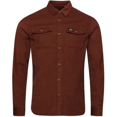 Superdry - Trailsman corduroy overhemd met relaxte pasvorm - Heren - Lange mouwen shirts