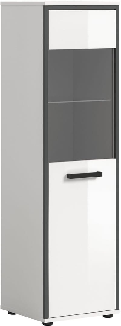 Moderne badkamer kast met glazen deur - Duurzame FSC® kwaliteit - Op wielen