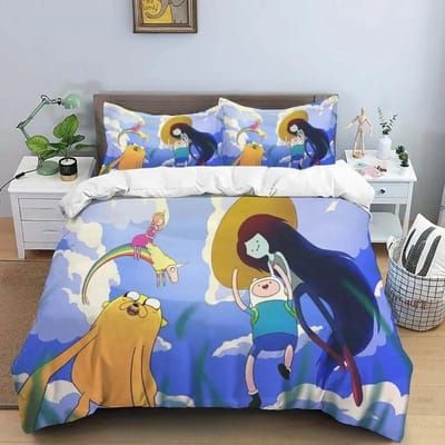 Premium Cartoon Adventure Time Finn En Jake Dekbedovertrek Dekbed Bed Enkel Twin Vol Queen Maat 3D Jeugd Meisjes Jongens Cadeau 150X200cm-3pcs