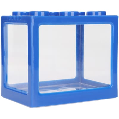 Bouwsteen Aquarium Cascadabel Aquascape Blauw Mini Betta Vis Tank voor Kantoor Thuis Bureau blue