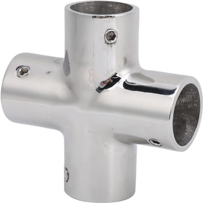 MJS015 Raccords de Tuyauterie en Acier Inoxydable Coude à Souder à Bout Diviseur 4 Voies Accessoire de Bateau22MM gray