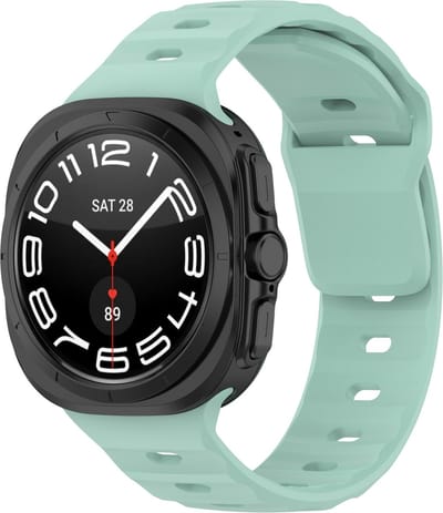 By Qubix - Compatible Samsung bandje - Solid Sportband - Turquoise - Geschikt voor Samsung Galaxy Watch Ultra / Ultra 2 - 47mm