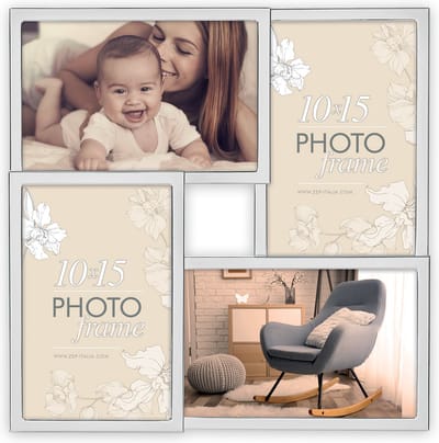 ZEP Fotolijst - metaal - zilverkleurig - 4 lijstjes - 10 x 15 cm - woondecoratie - accessoires