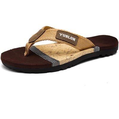 Slippers Heren Zomer Nieuw Buiten Antislip Lichtgewicht Vrije Tijd Klassieke Stijl Slijtvast Ademend Strand Slippers 43 beige