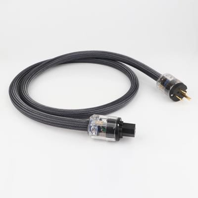 Netsnoer Audio - Stroomkabel Hifi - Muziek Luisteren - Puur Koper Kern - 2 Meter - Zwart
