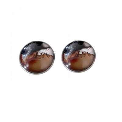 Oorbellen-Brownie-14 mm-Cabochon-Zilver - Charme Bijoux