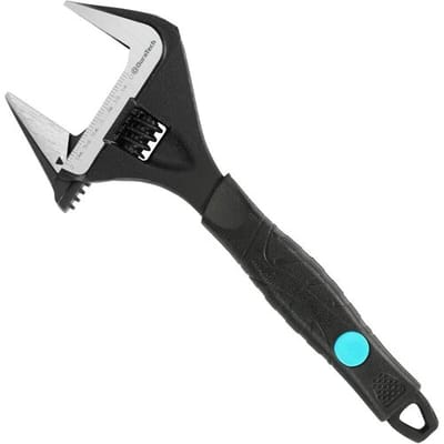 DURATECH 10-inch (250 mm) verstelbare moersleutel, brede bek, grote opening, zwartoxide-afwerking, afvoerbeugelsleutel, handgereedschap voor