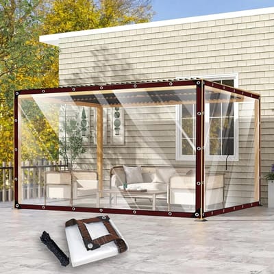 Afdekzeil Transparant - Beschermzeil Waterdicht - Tuin Meubels Beschermen - Versterkte Ogen - 105 x 675 cm - Transparant