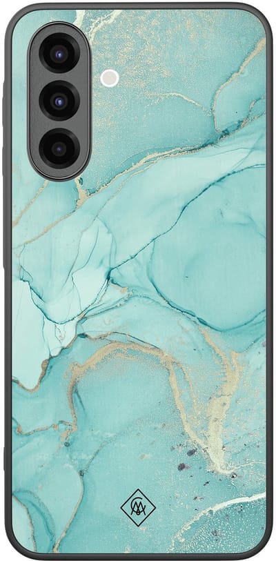 Casimoda® hoesje - Geschikt voor Samsung Galaxy A26 - Marmer mint groen - Zwart TPU Backcover - Marmer - Mint