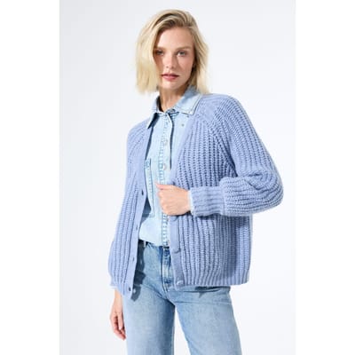 GARCIA Dames Effen Vest Blauw Lange mouw