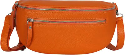 AmbraModa GLX2 - Heuptas buiktas crossbodytas, ideaal voor vakantie, reizen, uitgaan gemaakt van echt leer. Oranje