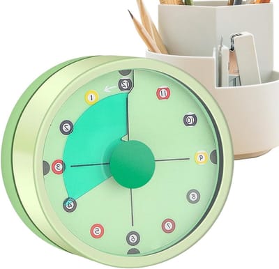 Visuele timer - Mechanische klok - Tijd bijhouden - Oprolbaar 60 minuten - 5x9x5 cm - Groen