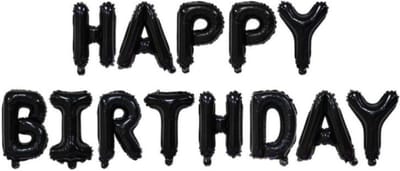 Happy Birthday Ballon Slinger Feest Versiering Verjaardag Versiering Vlaggenlijn Feest Decoratie Zwart - 1 Stuk