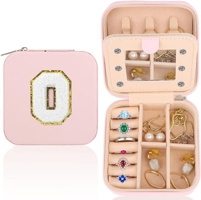 Persoonlijke Reiskosmetiekoffer, Compacte Sieraden Organizer met Spiegel, Perfecte Cadeau voor Vrouwen en Moeders, Ideaal voor Verjaardag en Valentijnsdag