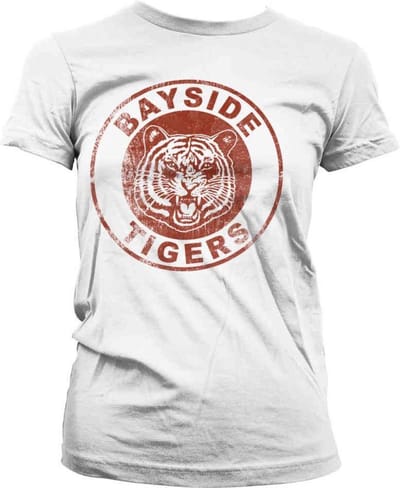 Saved By The Bell Dames Tshirt -S- Bayside Tigers Washed Logo Wit