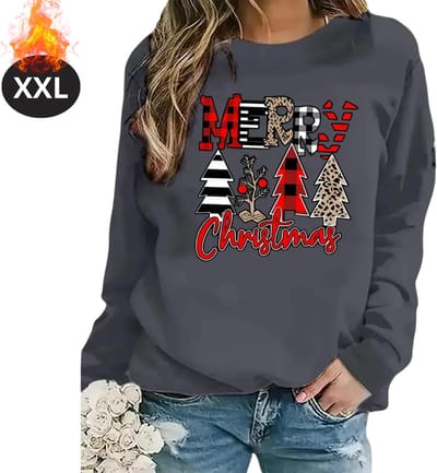 Bovista Kersttrui - Dames - Foute Kersttrui - Christmas Sweater - Kerst Sweater - Christmas Jumper - Pyjama - Grijs - XXL