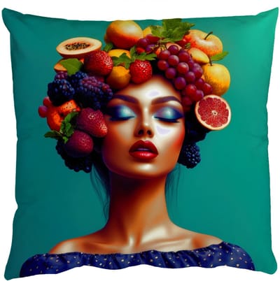 Sierkussens - Kussentjes Woonkamer - 50x50 cm - Vrouw - Hoodtooi - Tropisch - Fruit - Druiven
