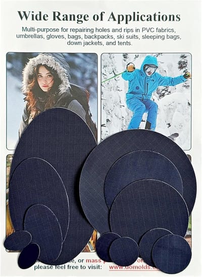 Reparatiepleisters Donsjas - Waterdichte Nylon Patches - Kleding Repareren - Zelfklevend Snel - Voorgesneden Maten - Donkerblauw