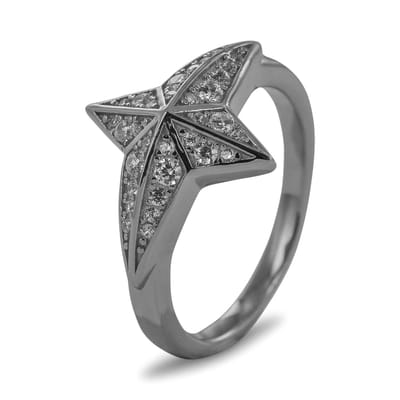 New Bling 9SIL-21840 Zilveren Ring - Dames - Zirkonia - Ster - 14,5 x 18,9 mm - Maat 54 - Rhodium - Zilver