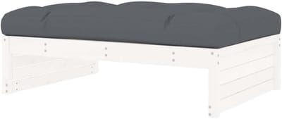 Tuinkruk met kussen - Houten zitbank - Buiten ontspannen - Massief grenenhout - 120 cm breed - Wit
