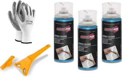 Siliconenspray Verwijderaar - Kit Verwijderaar - Verse Kit Verwijderen - Zacht voor Oppervlakken - 3x 400 ml