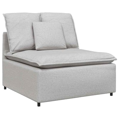 vidaXL - Modulaire - bank - middenmodule - met - kussens - 100 - cm - wolk - grijs