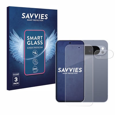 3 Stuks Savvies Screenprotector - geschikt voor Google Pixel 10 Pro (Voor+Camera) - beschermfolie glas transparant
