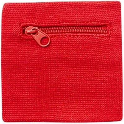 Go Go Gadget - Zweetbandje - Polsbandje - Sportband - Met rits - Geld opbergen - 8*8cm - 1 stuk - Rood