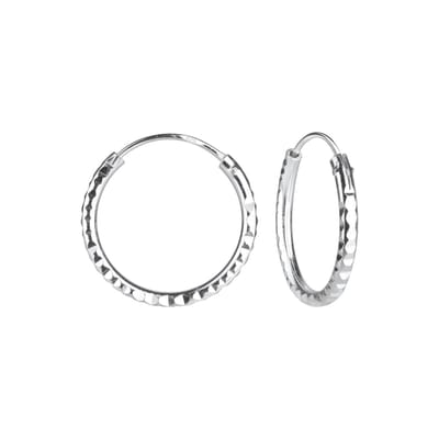 Joy|S - Zilveren oorringen - 16 mm - diamond cut